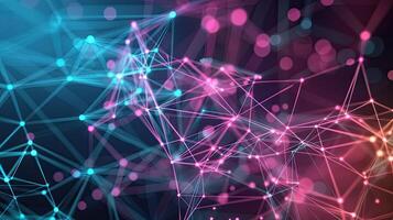 Abstract background with connected dots and lines photo
