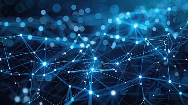 The abstract image of a network of dots photo