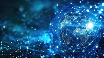 The world is connected with the internet and the network is the world photo