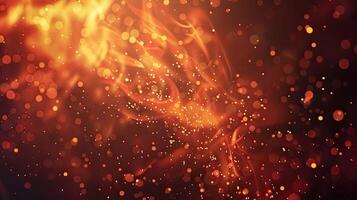 Fire background with sparkles and light photo