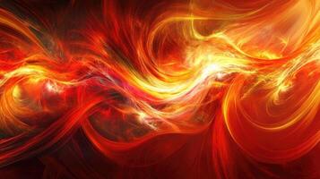 A red and yellow abstract background with swirls photo