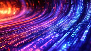 Abstract digital data background with colorful lights photo