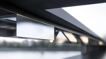 A view of a metal structure with a window photo