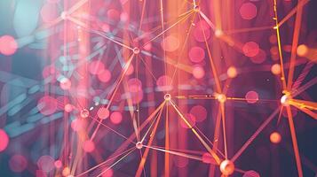 Abstract network lines and particles forming a digital web photo