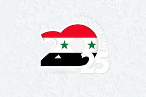 New Year 2025 for Syria on snowflake background. vector