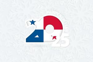 New Year 2025 for Panama on snowflake background. vector