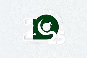 New Year 2025 for Pakistan on snowflake background. vector