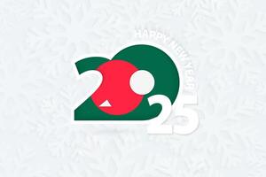 New Year 2025 for Bangladesh on snowflake background. vector