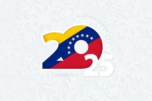 New Year 2025 for Venezuela on snowflake background. vector