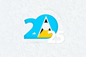 New Year 2025 for Saint Lucia on snowflake background. vector