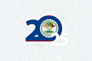 New Year 2025 for Belize on snowflake background. vector