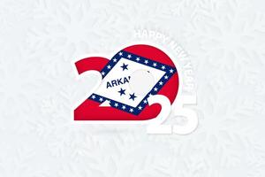 New Year 2025 for Arkansas on snowflake background. vector