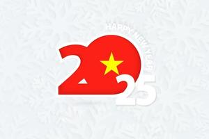 New Year 2025 for Vietnam on snowflake background. vector
