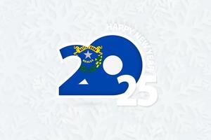 New Year 2025 for Nevada on snowflake background. vector