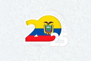 New Year 2025 for Ecuador on snowflake background. vector