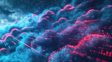 Digital data processing in the virtual cloud abstract background photo