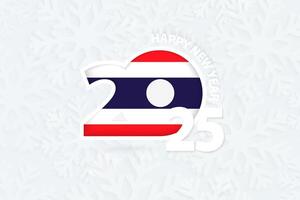 New Year 2025 for Thailand on snowflake background. vector