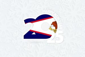 New Year 2025 for American Samoa on snowflake background. vector