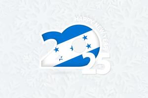 New Year 2025 for Honduras on snowflake background. vector