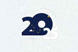 New Year 2025 for Alaska on snowflake background. vector