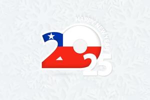 New Year 2025 for Chile on snowflake background. vector