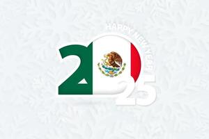 New Year 2025 for Mexico on snowflake background. vector