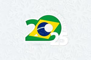 New Year 2025 for Brazil on snowflake background. vector