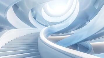 Abstract architectural rendering of a spiral staircase photo