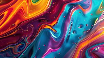 Colorful liquid flowing over a surface with a colorful background photo