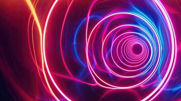 Abstract background with colorful lights and a spiral photo