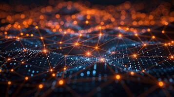 The abstract background of a network of dots photo
