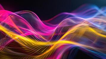 Abstract colorful wave background with light trails photo