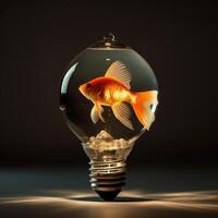 Goldfish in a light bulb photo