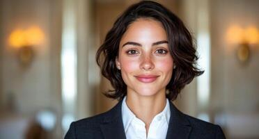 Confident young professional woman in business attire photo