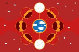 A red background with a blue and white star pattern vector