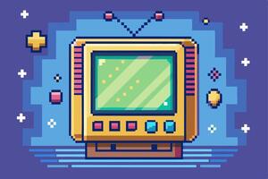 Retro tv pixel art vector