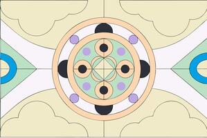 A colorful design with circles and circles vector