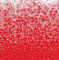Snowy holiday background. Snowflakes winter texture. Snow falling over red background. Gentle seamless pattern. Christmas snowfall icon ornament. vector