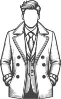 Sophisticated Overcoat Retro Artwork vector