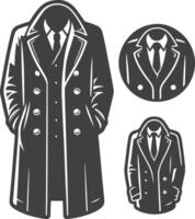 Timeless Vintage Man Overcoat Line Design vector
