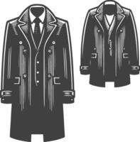 Detailed Retro Style Overcoat Sketch vector