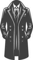 Man Overcoat Retro Silhouette Art vector