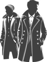 Rustic Overcoat Retro Line Illustration vector