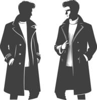 Artistic Overcoat Monochrome Sketch Art vector