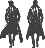 Timeless Overcoat Retro Black Design vector