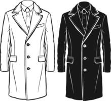 Rustic Vintage Overcoat Retro Sketch Art vector