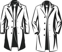 Classic Overcoat Minimal Line Design vector
