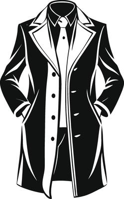 Elegant Man Overcoat Vintage Artwork