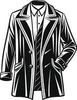 Man Overcoat Retro Minimalist Illustration vector
