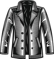 Stylish Overcoat Retro Silhouette Design vector